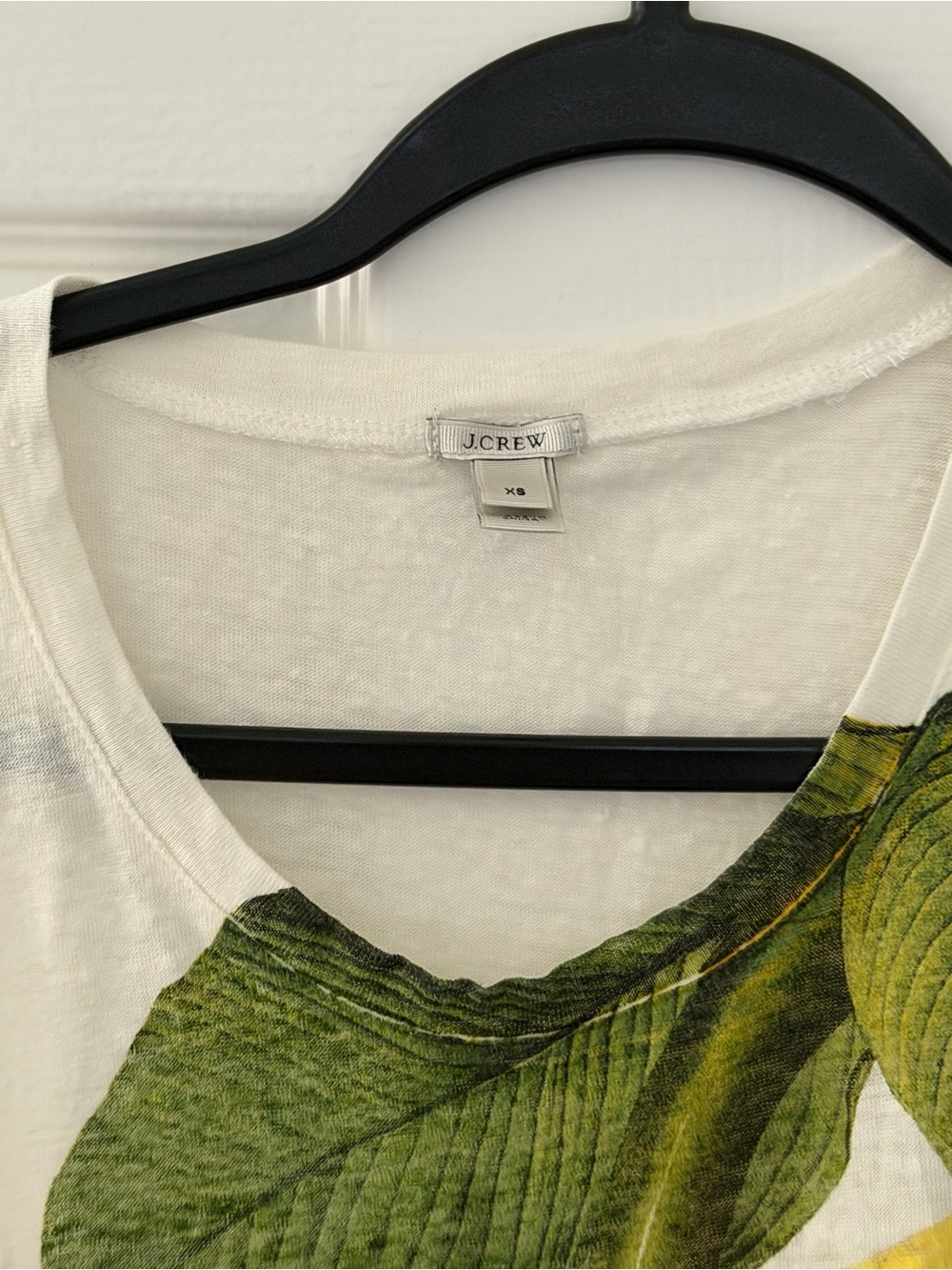J.Crew White Tank Top with Yellow Banana Blossom Print - Picture 3 of 5
